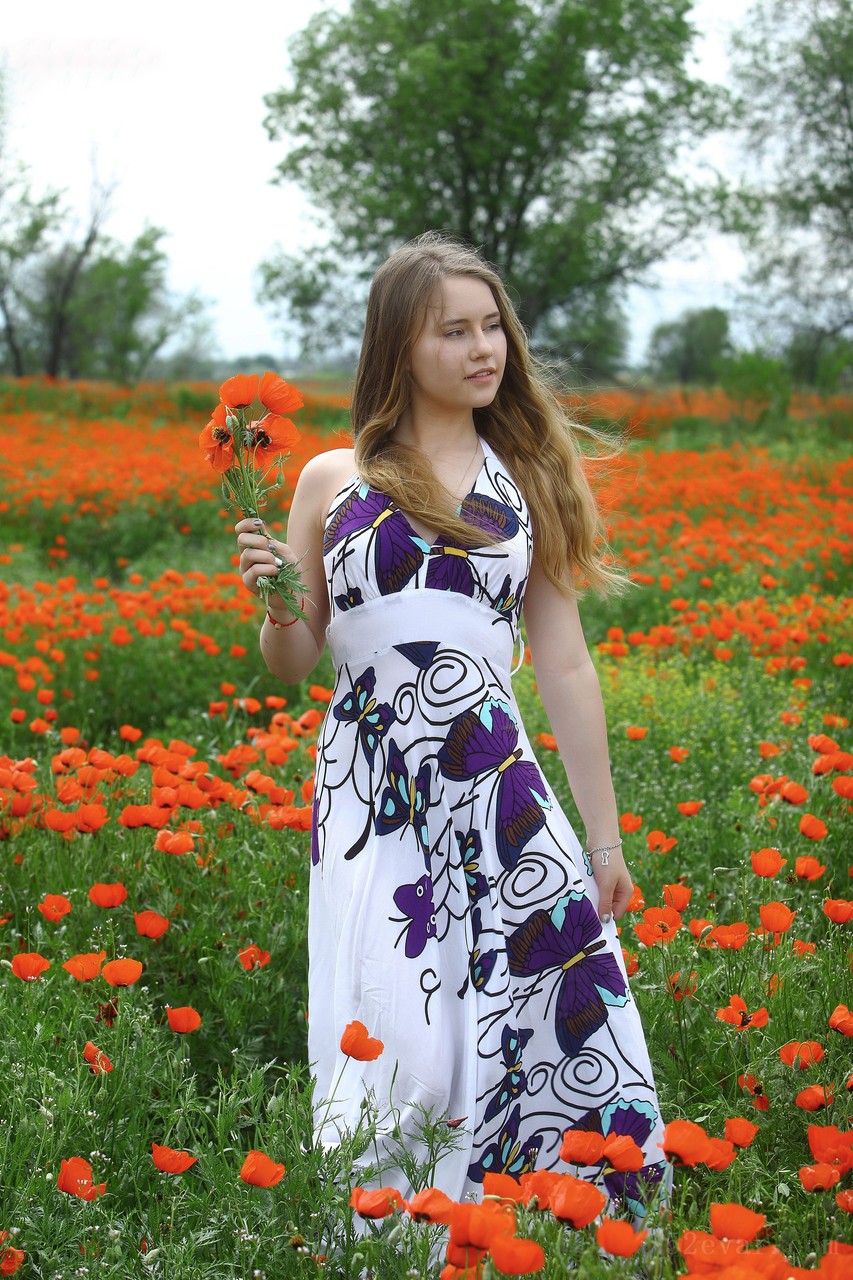 Hanna蝴蝶裙花间写真